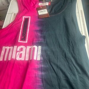 Mitchell & Ness Mens Tank Top L Black Pink Tie-Dye Jason Williams Miami Heat